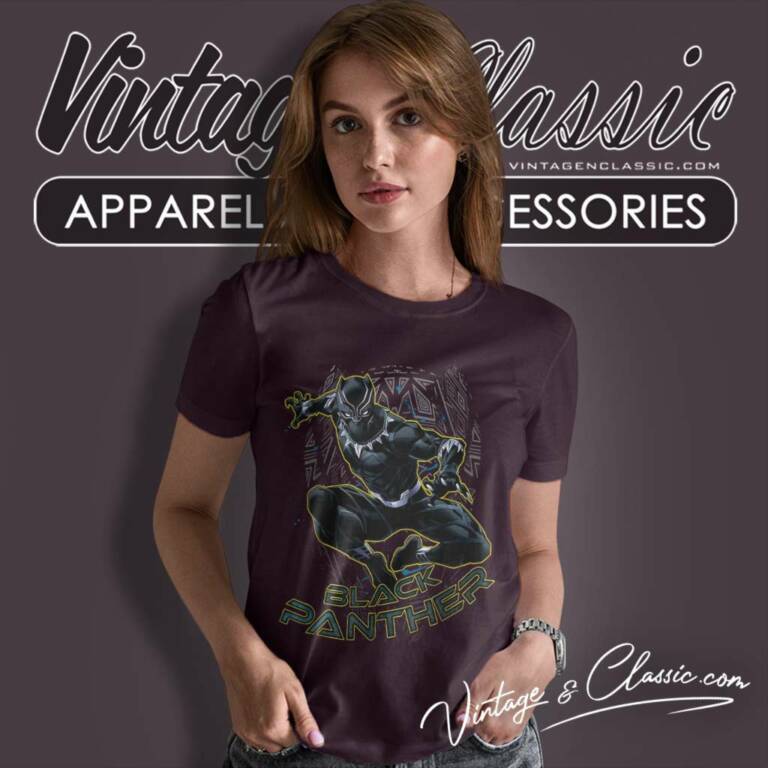 Marvel Black Panther Gold Trimmed Women TShirt Marvel Black Panther Gold Trimmed Women TShirt