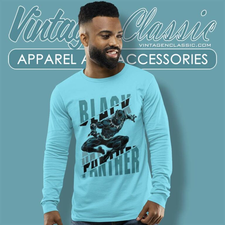 Marvel Black Panther Jumping Long Sleeve Tee Marvel Black Panther Jumping Long Sleeve Tee