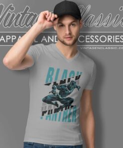 Marvel Black Panther Jumping V Neck TShirt