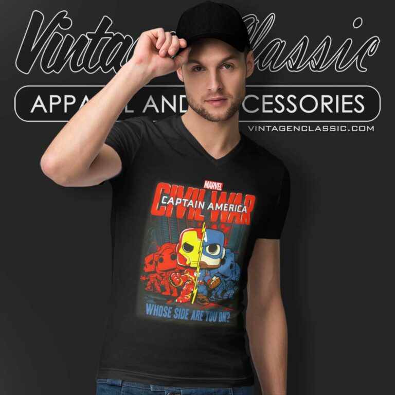 Marvel Captain America Civil War V Neck TShirt Marvel Captain America Civil War V Neck TShirt