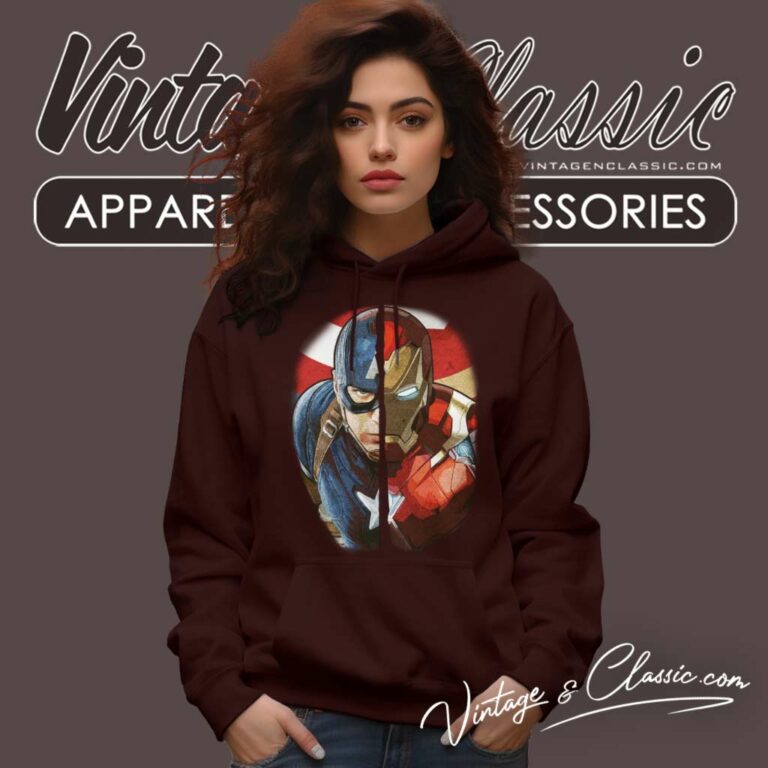 Marvel Captain America Iron Man Face Hoodie Marvel Captain America Iron Man Face Hoodie