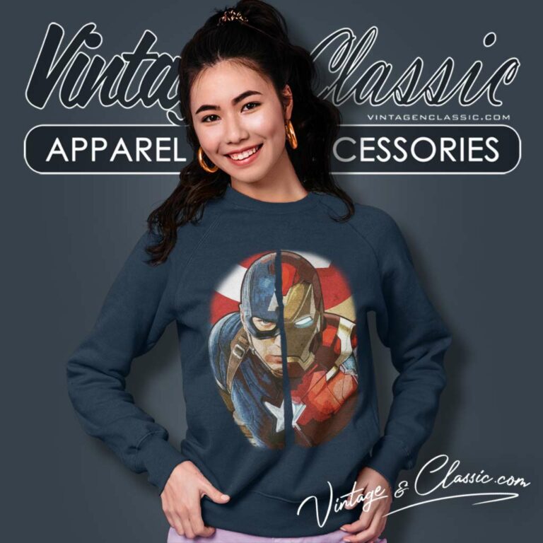 Marvel Captain America Iron Man Face Sweatshirt Marvel Captain America Iron Man Face Sweatshirt