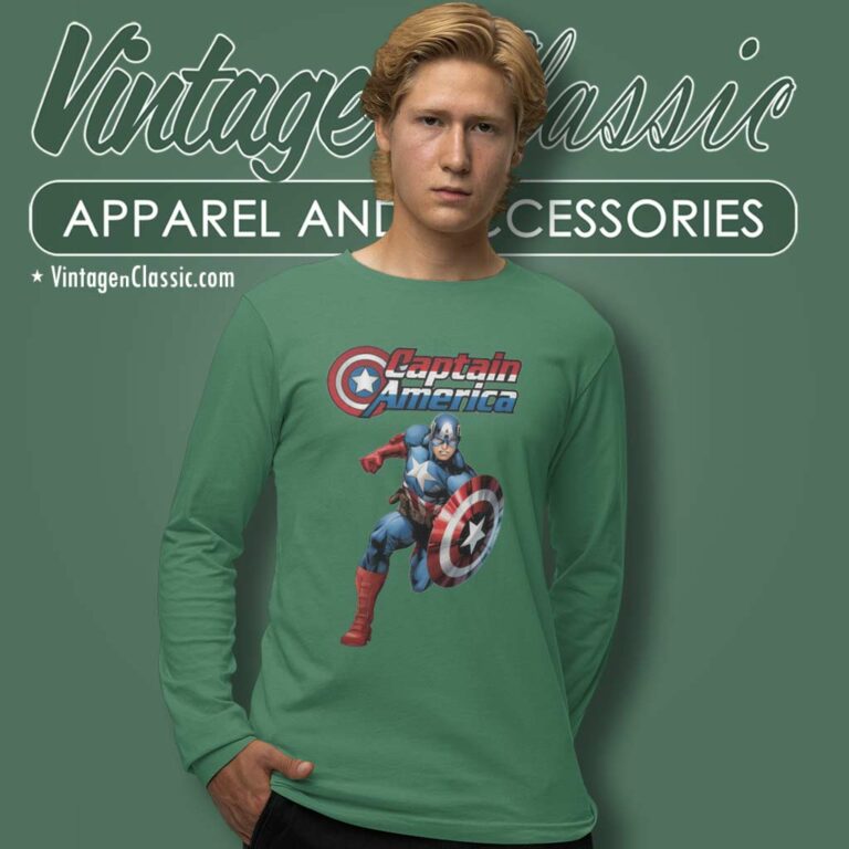 Marvel Captain America Running Long Sleeve Tee Marvel Captain America Running Long Sleeve Tee