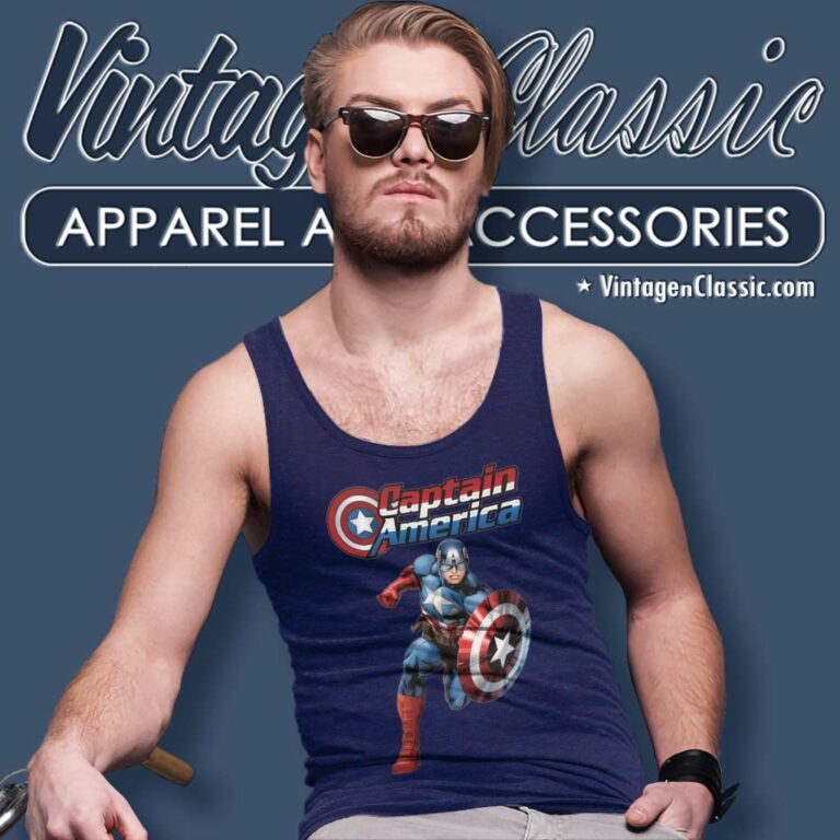 Marvel Captain America Running Tank Top Racerback Marvel Captain America Running Tank Top Racerback