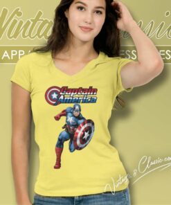 Marvel Captain America Running V Neck TShirt