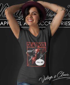Marvel Deadpool Call Me V Neck TShirt