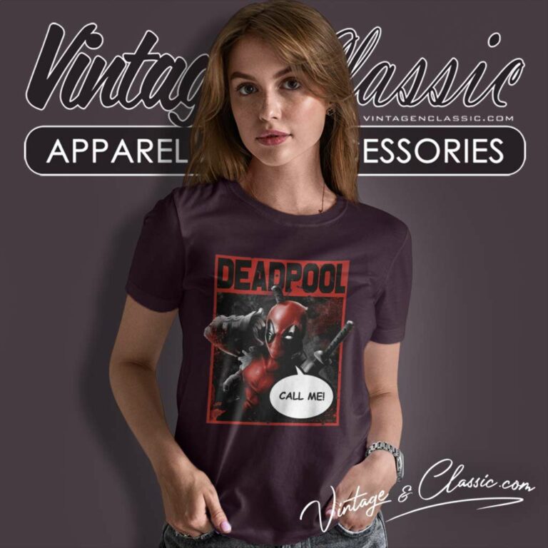 Marvel Deadpool Call Me Women TShirt Marvel Deadpool Call Me Women TShirt