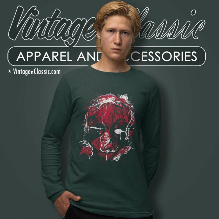 Marvel Deadpool Drip Art Long Sleeve Tee 1 Marvel Deadpool Drip Art Long Sleeve Tee 1