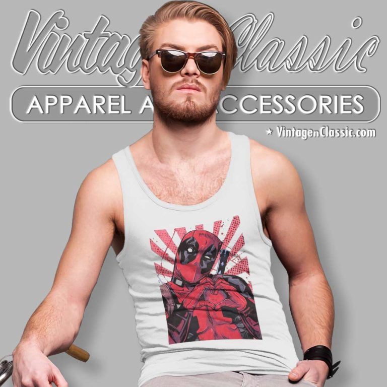 Marvel Deadpool Heart Shirt Tank Top Racerback Marvel Deadpool Heart Shirt Tank Top Racerback