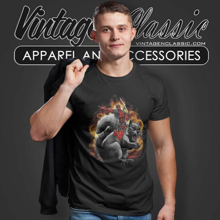 Marvel Deadpool Squirrel Wrangler T Shirt Marvel Deadpool Squirrel Wrangler T Shirt