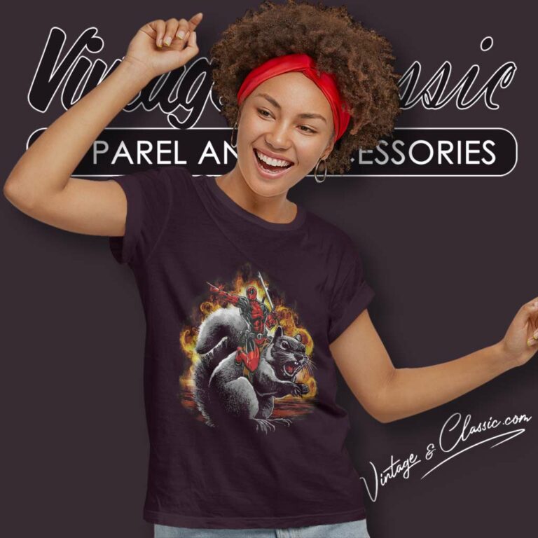 Marvel Deadpool Squirrel Wrangler Women TShirt Marvel Deadpool Squirrel Wrangler Women TShirt