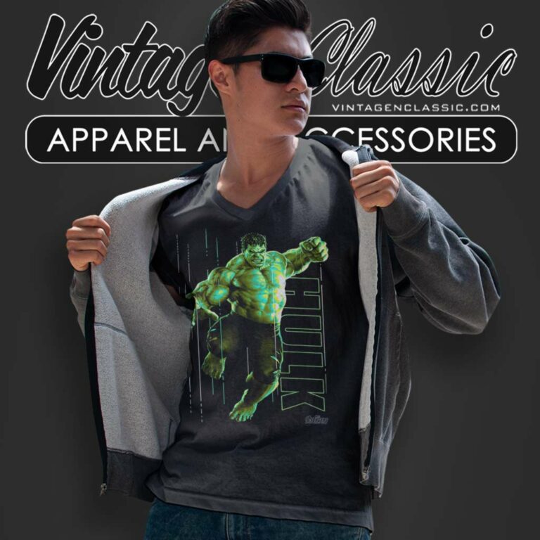 Marvel Infinity War Hulk Jump V Neck TShirt Marvel Infinity War Hulk Jump V Neck TShirt