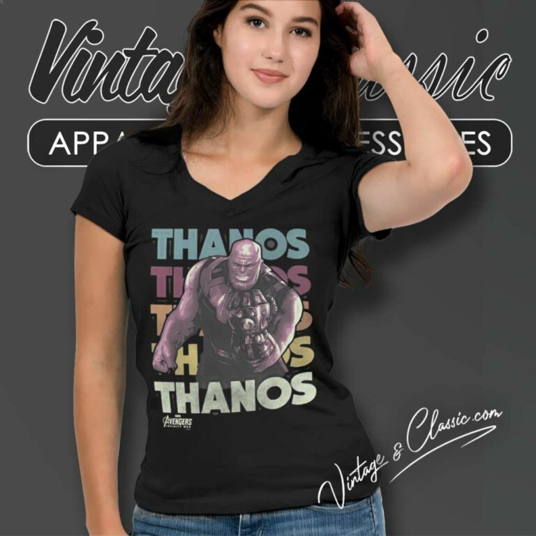 Marvel Infinity War Thanos V Neck TShirt Marvel Infinity War Thanos V Neck TShirt