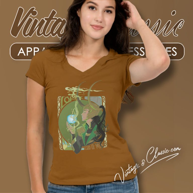 Marvel Loki God Of Mischief Juniors V Neck TShirt Marvel Loki God Of Mischief Juniors V Neck TShirt