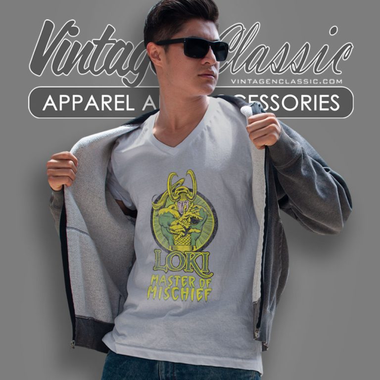 Marvel Loki Master Of Mischief V Neck TShirt Marvel Loki Master Of Mischief V Neck TShirt