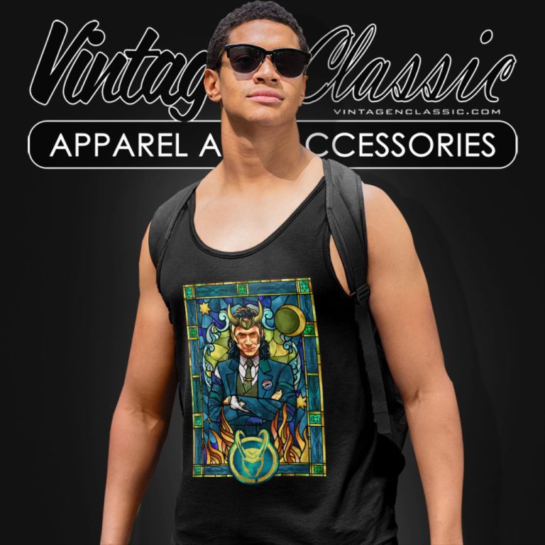 Marvel Loki Stained Glass Portrait Tank Top Racerback Marvel Loki Stained Glass Portrait Tank Top Racerback