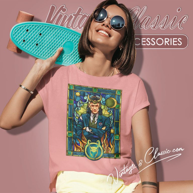 Marvel Loki Stained Glass Portrait Women T Shirt Marvel Loki Stained Glass Portrait Women T Shirt