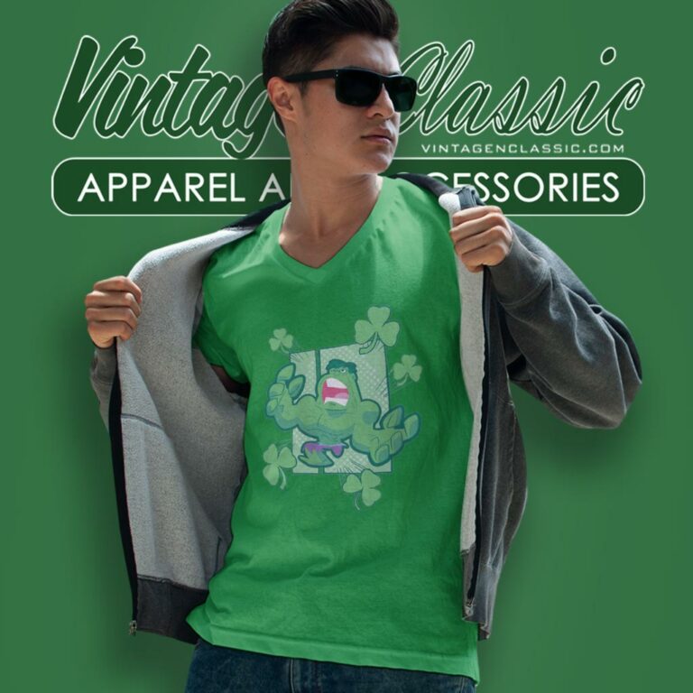 Marvel Mad Clover Hulk Happy St Paddys Day V Neck TShirt Marvel Mad Clover Hulk Happy St Paddys Day V Neck TShirt