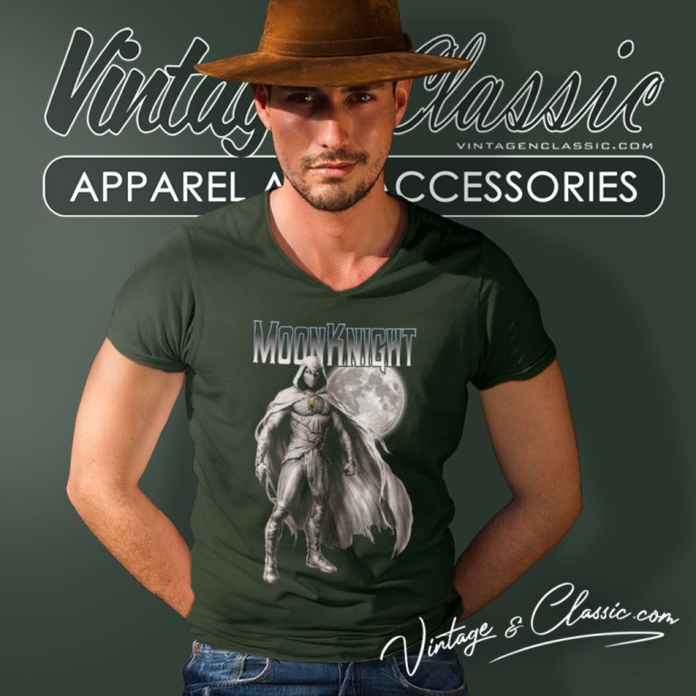 Marvel Moon Knight Poster V Neck TShirt Marvel Moon Knight Poster V Neck TShirt