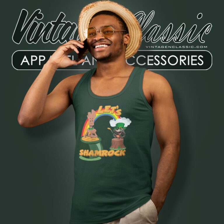 Marvel Rocket And Groot St Patricks Day Lets Shamrock Tank Top Racerback Marvel Rocket And Groot St Patricks Day Lets Shamrock Tank Top Racerback