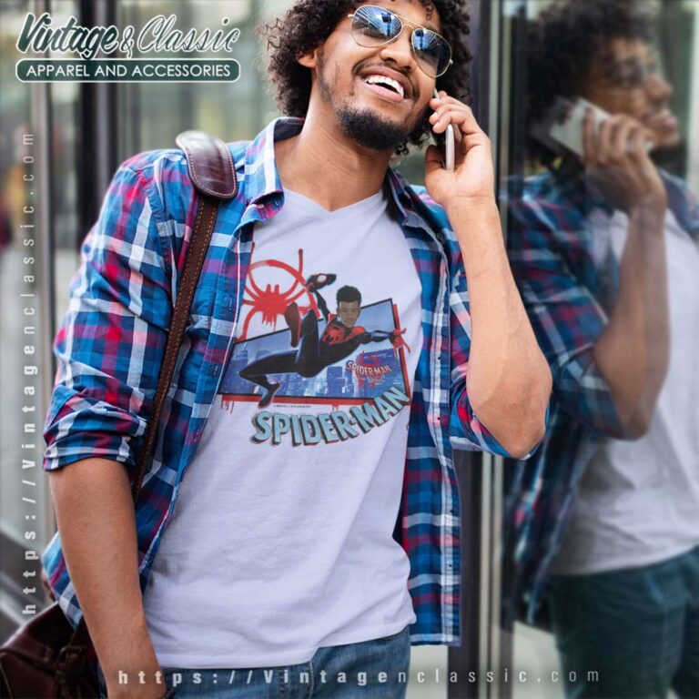 Marvel Spider Man Into The Spider Verse V Neck TShirt Marvel Spider Man Into The Spider Verse V Neck TShirt