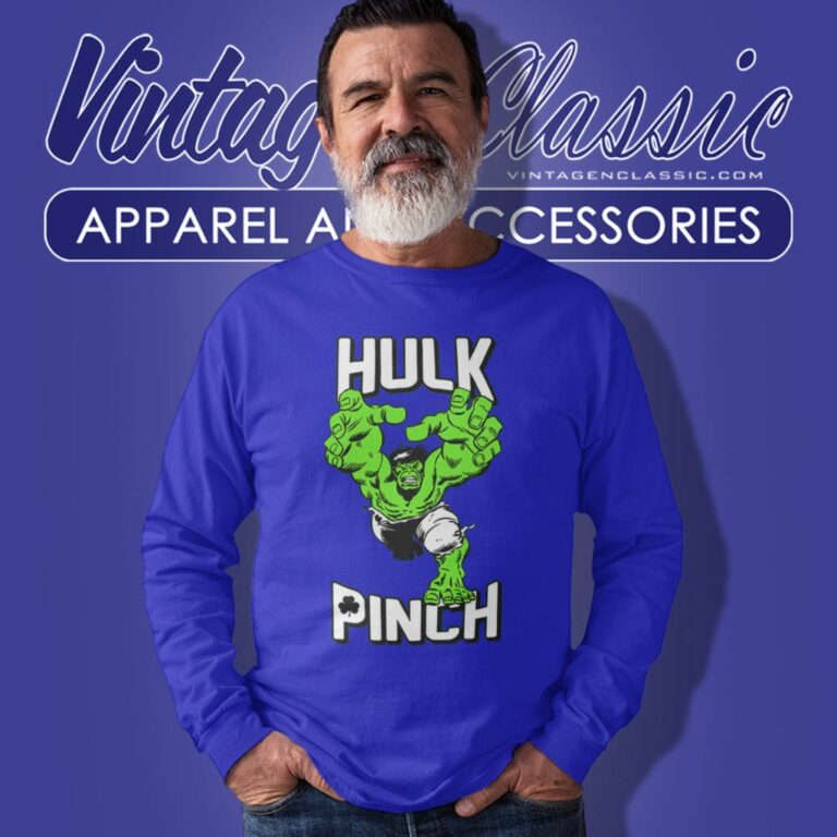 Marvel St Patricks Day Pinching Hulk Long Sleeve Tee Marvel St Patricks Day Pinching Hulk Long Sleeve Tee