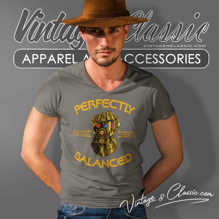 Marvel Thanos Perfectly Balanced V Neck TShirt Marvel Thanos Perfectly Balanced V Neck TShirt