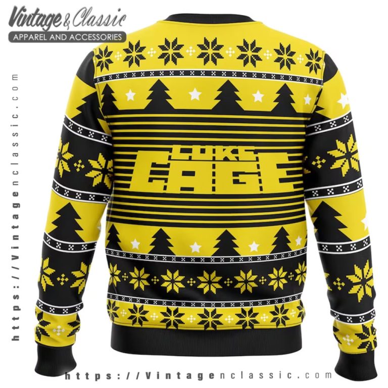 Marvels Luke Cage Ugly Christmas Sweater back Ugly Christmas Sweater Marvels Luke Cage Ugly Christmas Sweater back Ugly Christmas Sweater