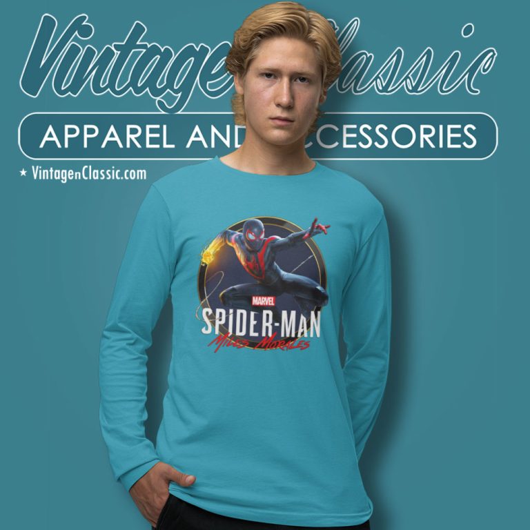 Marvels Spider Man Miles Morales Long Sleeve Tee Marvels Spider Man Miles Morales Long Sleeve Tee