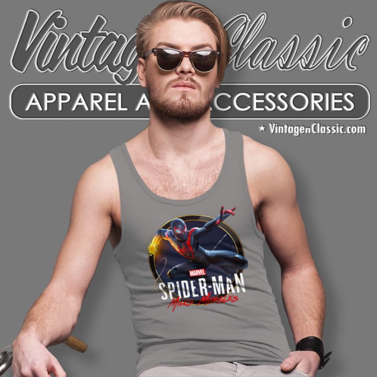 Marvels Spider Man Miles Morales Tank Top Racerback Marvels Spider Man Miles Morales Tank Top Racerback