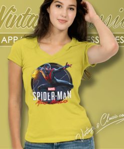 Marvels Spider Man Miles Morales V Neck TShirt