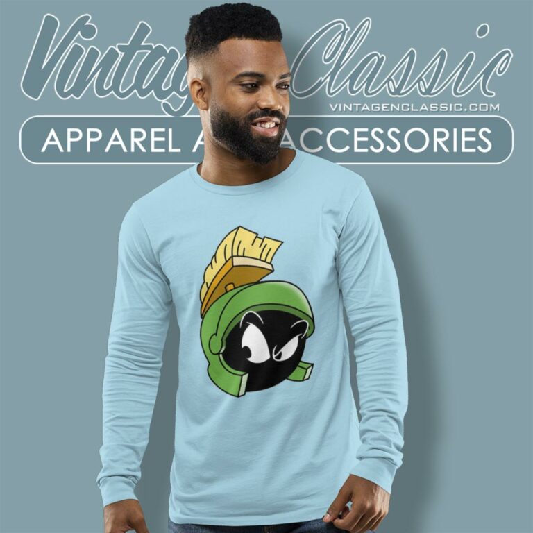Marvin The Martian Face Looney Tunes Long Sleeve Tee Marvin The Martian Face Looney Tunes Long Sleeve Tee