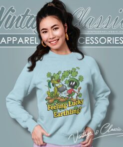 Marvin The Martian Feeling Lucky St Patricks Day Sweatshirt