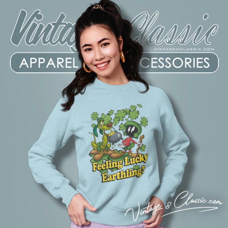 Marvin The Martian Feeling Lucky St Patricks Day Sweatshirt Marvin The Martian Feeling Lucky St Patricks Day Sweatshirt