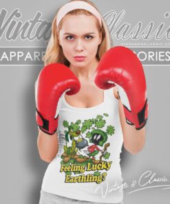 Marvin The Martian Feeling Lucky St Patricks Day Tank Top Racerback