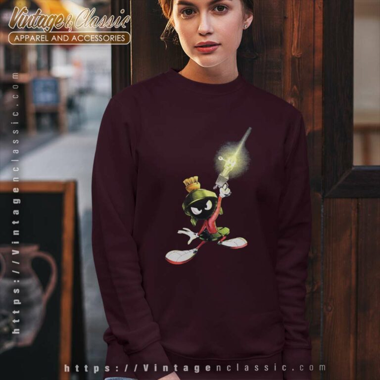 Marvin The Martian Shirt Aiming Laser Gun Sweatshirt Marvin The Martian Shirt Aiming Laser Gun Sweatshirt