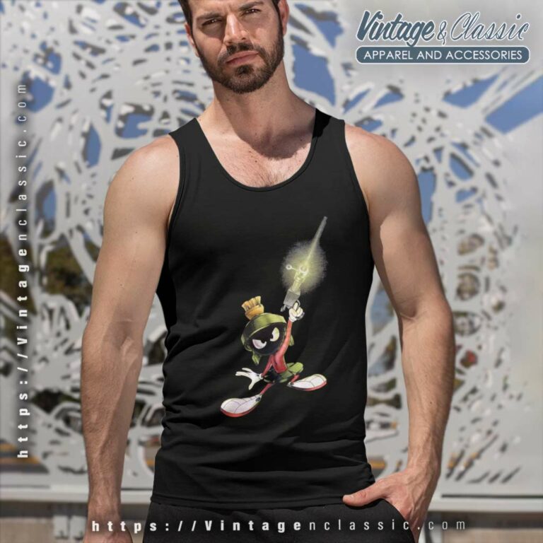 Marvin The Martian Shirt Aiming Laser Gun Tank Top Racerback Marvin The Martian Shirt Aiming Laser Gun Tank Top Racerback