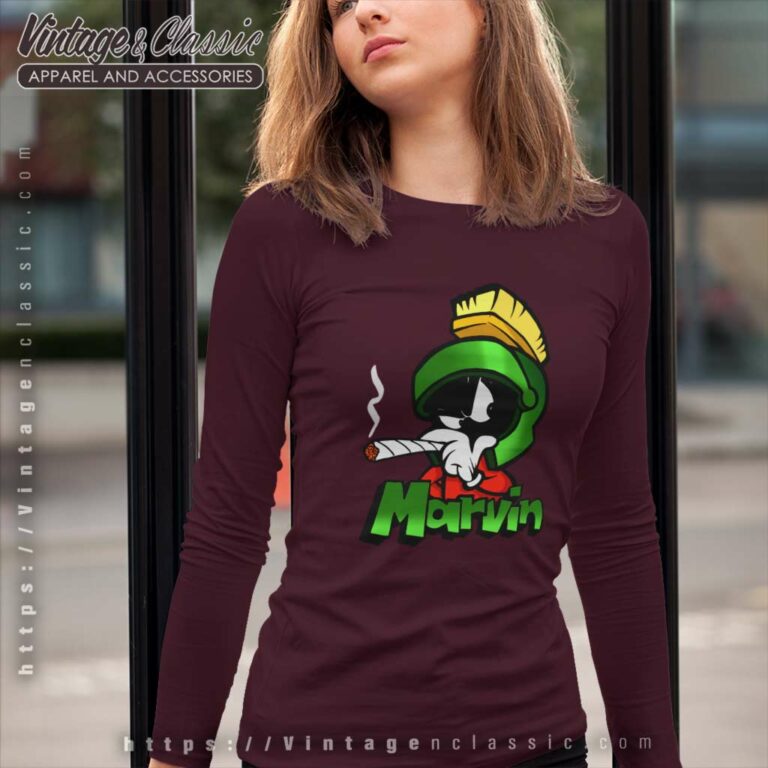 Marvin The Martian Shirt Angry Smoking Long Sleeve Tee Marvin The Martian Shirt Angry Smoking Long Sleeve Tee