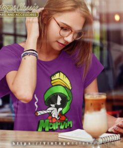 Marvin The Martian Shirt Angry Smoking Women TShirt