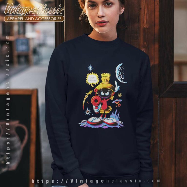 Marvin The Martian Shirt Feeling Lucky Earthling Sweatshirt Marvin The Martian Shirt Feeling Lucky Earthling Sweatshirt