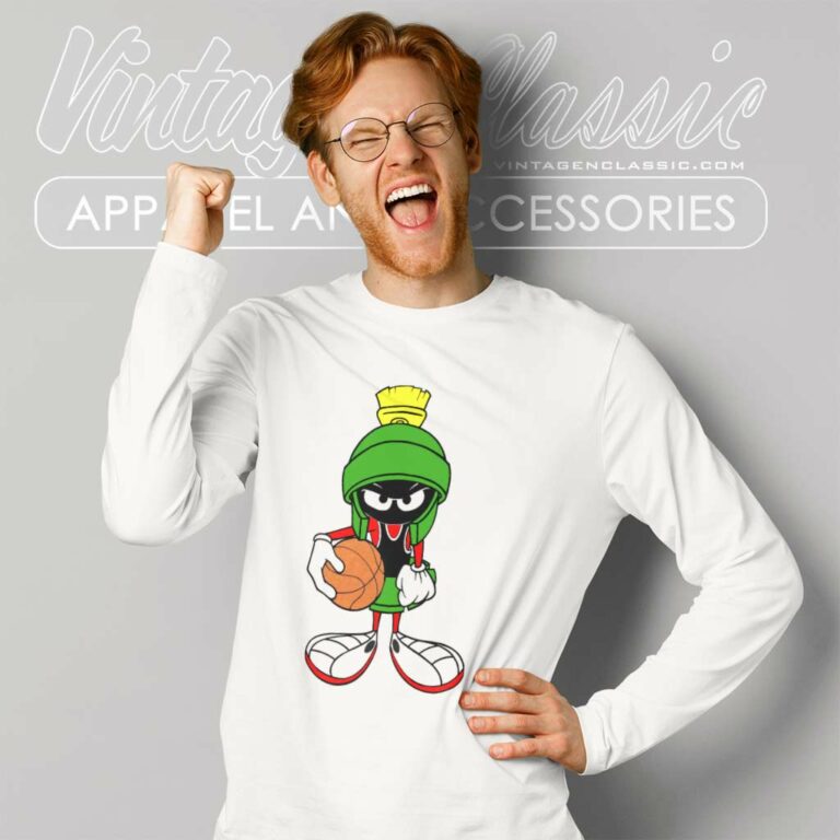 Marvin The Martian Shirt Play Basketball Long Sleeve Tee Marvin The Martian Shirt Play Basketball Long Sleeve Tee