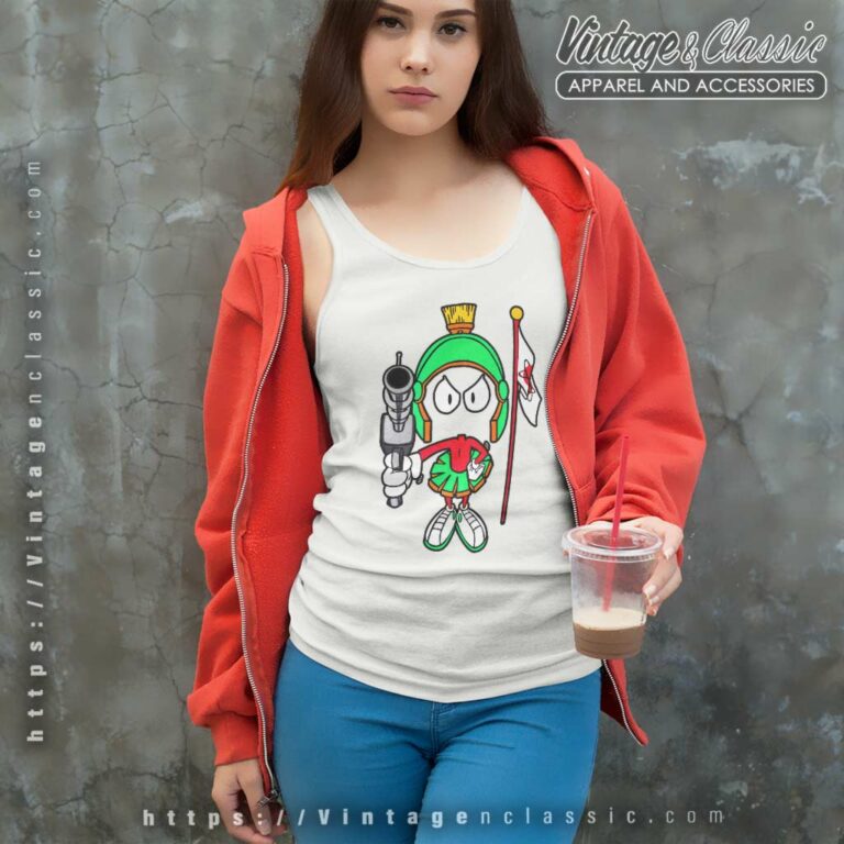 Marvin The Martian Shirt Ready With Laser Gun Tank Top Racerback Marvin The Martian Shirt Ready With Laser Gun Tank Top Racerback