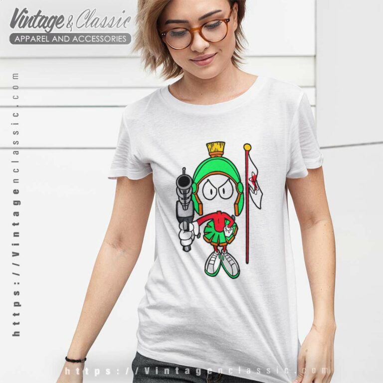 Marvin The Martian Shirt Ready With Laser Gun Women TShirt Marvin The Martian Shirt Ready With Laser Gun Women TShirt