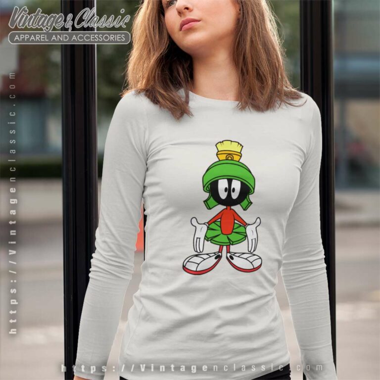 Marvin The Martian Shrug Long Sleeve Tee Marvin The Martian Shrug Long Sleeve Tee