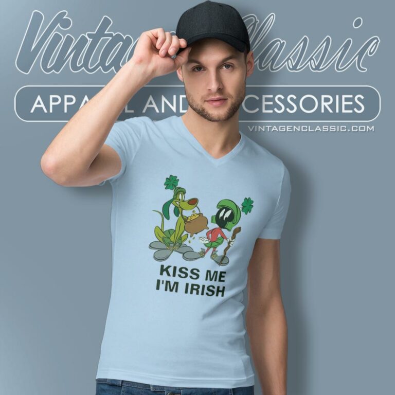 Marvin The Martian St Patricks Day Kiss Me Im Irish V Neck TShirt Marvin The Martian St Patricks Day Kiss Me Im Irish V Neck TShirt