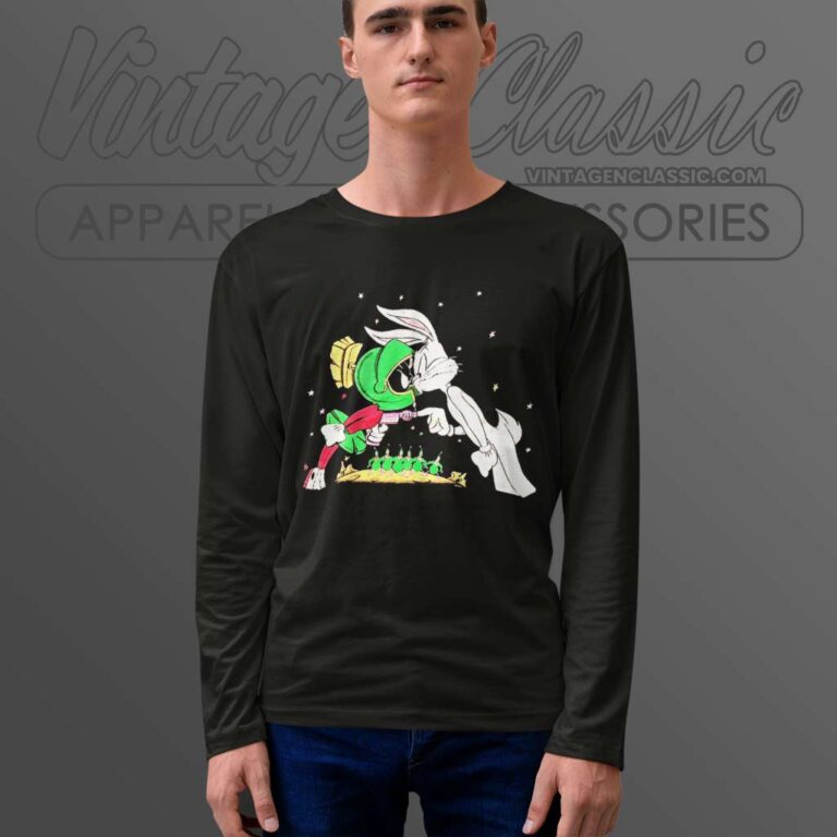 Marvin The Martian Vs Bugs Bunny Long Sleeve Tee Marvin The Martian Vs Bugs Bunny Long Sleeve Tee