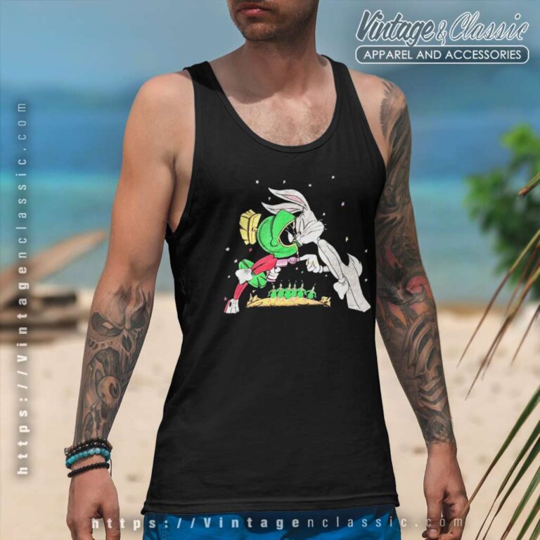 Marvin The Martian Vs Bugs Bunny Tank Top Racerback Marvin The Martian Vs Bugs Bunny Tank Top Racerback