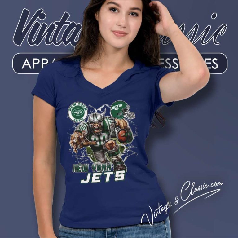 Mascot New York Jets Nfl Football 2023 V Neck TShirt Mascot New York Jets Nfl Football 2023 V Neck TShirt