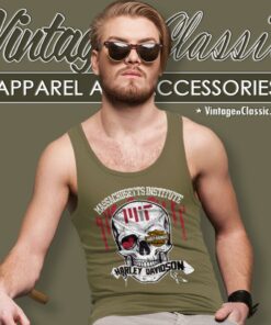 Massachusetts Institute Of Technology Harley Davidson Skull Tank Top Racerback