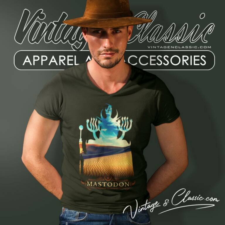 Mastodon Desert Silhouette V Neck TShirt Mastodon Desert Silhouette V Neck TShirt